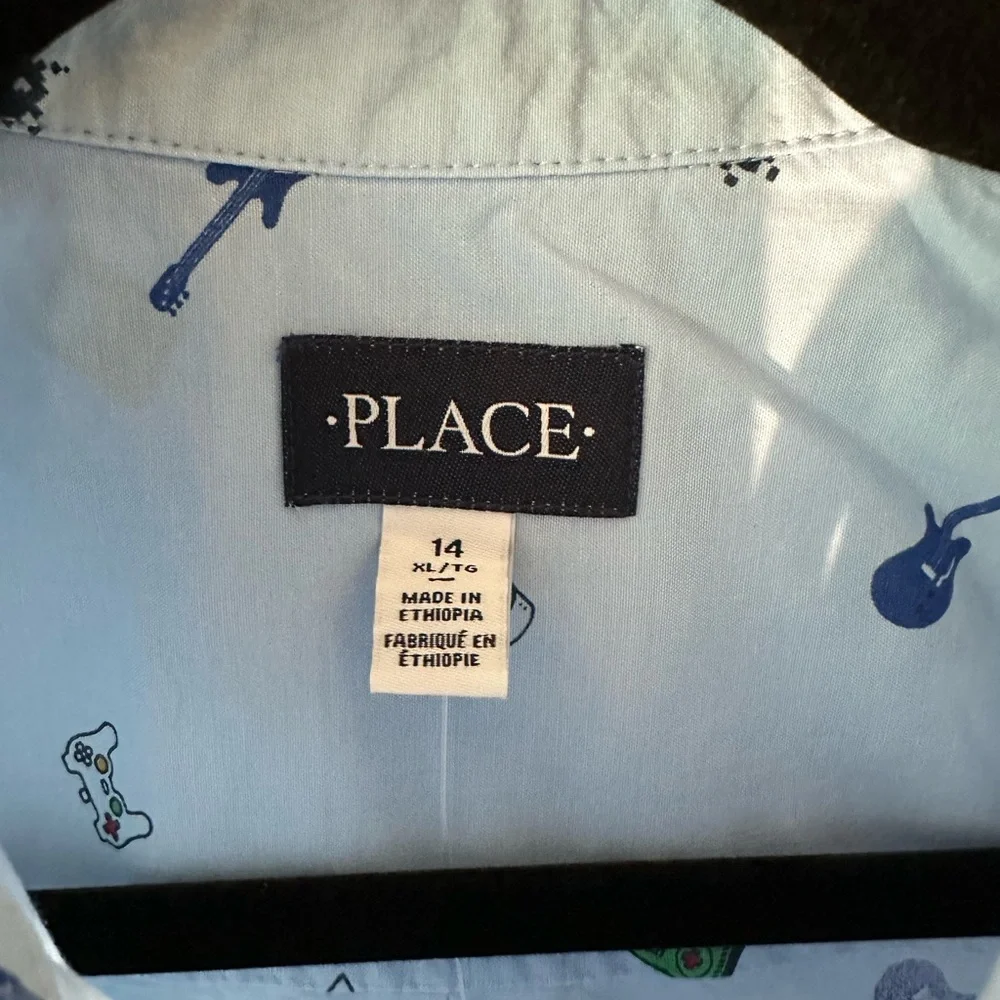 The Children’s Place, Short Sleeve, Button Up Shirt Sz 14 NWT
